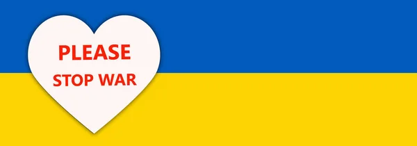 Oekraïense Vlag Stop Oorlog Tussen Rusland Oekraïne Bewaar Ukriana Illustratie — Stockfoto