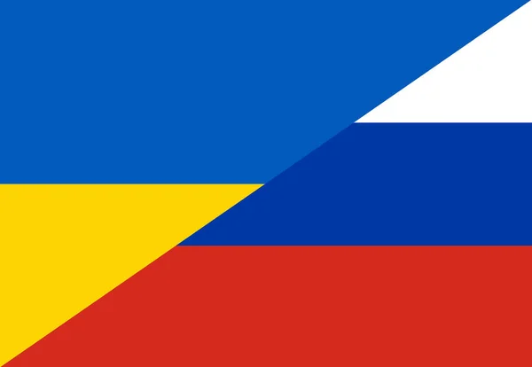 Flagge Der Ukraine Und Russlands Stoppt Den Krieg Zwischen Russland — Stockfoto