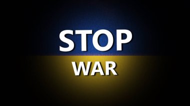 Ukrayna bayrağı. Rusya ve Ukrayna arasındaki savaşı durdurun. Ukriana 'yı kurtar.