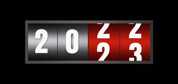 2022 2023 countdown timer isolated on black background. Happy new year and Merry christmas