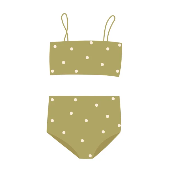 Maillot Bain Vintage Femme Avec Culotte Haute Déchets Soutien Gorge — Image vectorielle