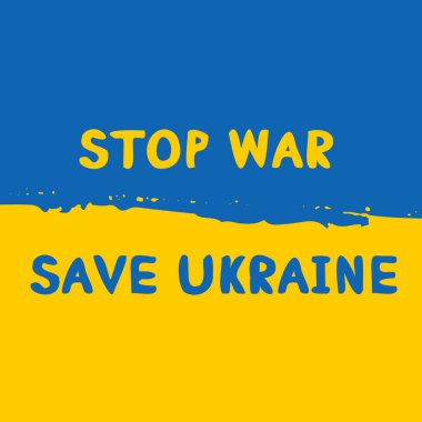 Ukrayna bayrağı. Ukrayna için dua et. Ukrayna 'ya destek. Savaş yok, savaşı durdurun. Savaşa karşı destek.