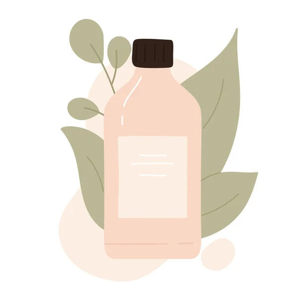 Cosmétique Bio Naturel Avec Des Feuilles Produit Beauté Écologique Crème — Image vectorielle