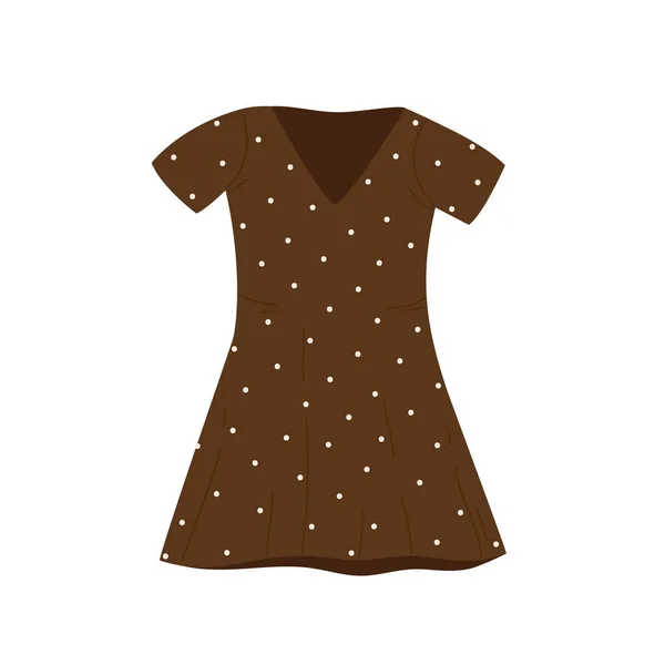 Short Polka Dot Dress Fashion Summer Women Clothes Aesthetic Casual — Stock Vector