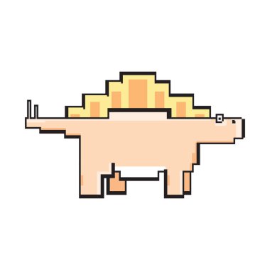 Stegosaurus dinozorları, şirin dinozorlar çizgi film karakterleri, izole vektör çizimleri..