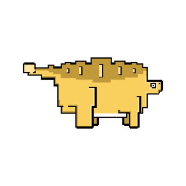 Euoplocephalus dinozorları, şirin dinozorlar çizgi film karakterleri, izole edilmiş vektör çizimleri..