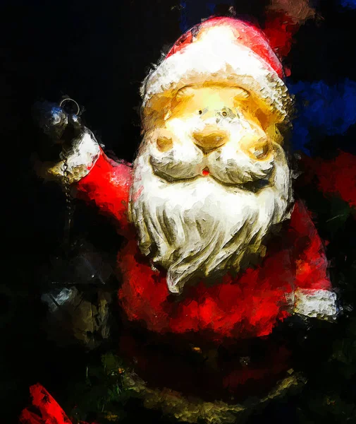 サンタクロースと提灯クリスマスの精神 — ストック写真