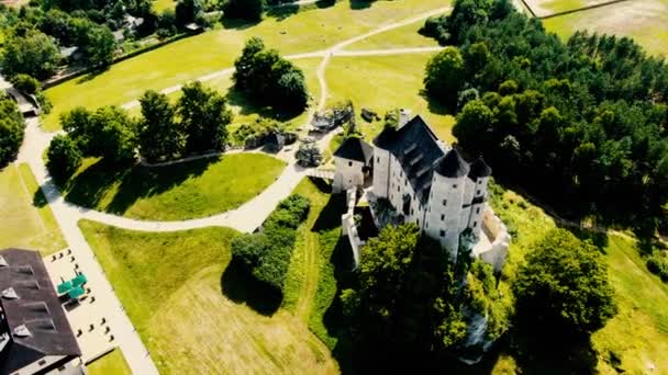 Château Médiéval Bobolice Pologne Concept Aérien — Video