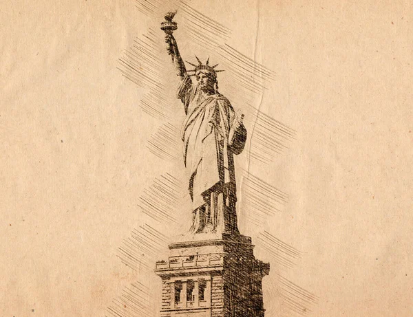 Estatua Libertad Vintage —  Fotos de Stock