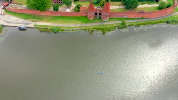 Castle of the Teutonic Order in Malbork is a 13th-century castle located near the town of Malbork, Poland. It is the largest castle in the world. — Stock Video
