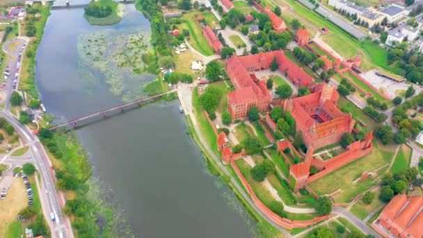 Castle of the Teutonic Order in Malbork is a 13th-century castle located near the town of Malbork, Poland. It is the largest castle in the world. — Stock Video