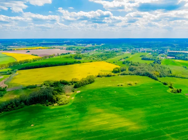 Luchtfoto Van Landbouwgebieden — Stockfoto