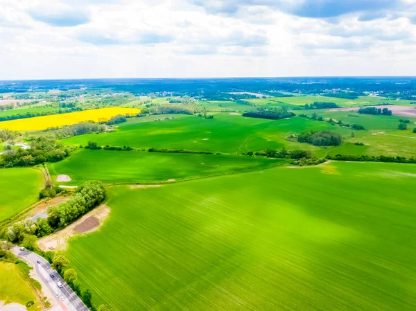 Tarım alanlarının havadan görünüşü