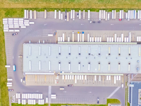 Aerial View Warehouse Storages Industrial Factory Logistics Center Top View — Stock Photo, Image