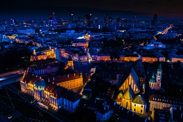 Warsaw Poland Cityscape High Angle Aerial View Historic Architecture Buildings — Fotografia de Stock