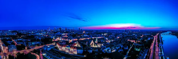 Warsaw Poland Cityscape High Angle Aerial View Historic Architecture Buildings — стокове фото