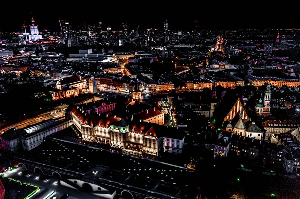 Cityscape Old Buildings Architecture Old Town Warsaw Aerial View Old — Zdjęcie stockowe