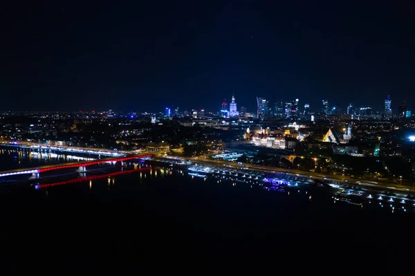 Warsaw Poland Cityscape High Angle Aerial View Historic Architecture Buildings — стоковое фото