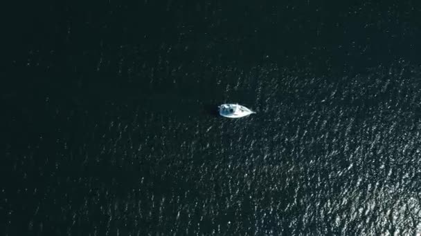 Velero Blanco Mar Ocio Navegando Lago Azul Océano Durante Las — Vídeos de Stock