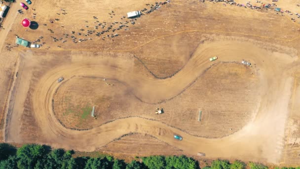 Campeonato Tradicional Rali Autocross Carro Corrida Perigoso Entra Curva Íngreme — Vídeo de Stock