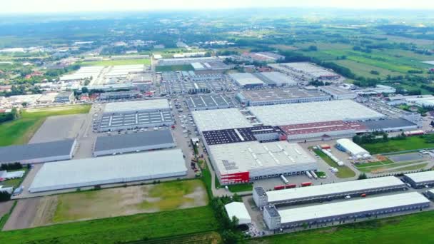 Aerial Footage Large Shopping Centre Car Parks Located City — Vídeos de Stock