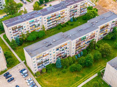 İkamet binalarının hava aracı görüntüsü