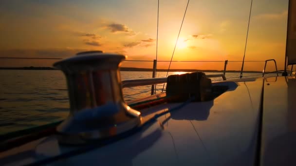 Voilier Dans Mer Méditerranée Pendant Les Couchers Soleil Pittoresques Yacht — Video