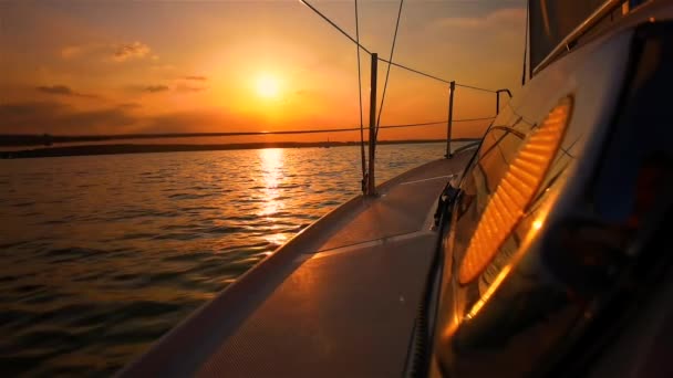 Voilier Dans Mer Méditerranée Pendant Les Couchers Soleil Pittoresques Yacht — Video