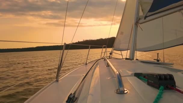 Velero Barco Agua Del Océano Estilo Vida Aire Libre Lujo — Vídeos de Stock