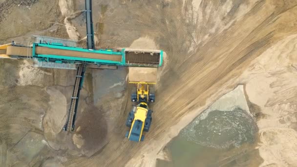 Madencilik Sektöründe Kum Buldozer Makine Paletli Buldozer Kum Benim Hareket — Stok video