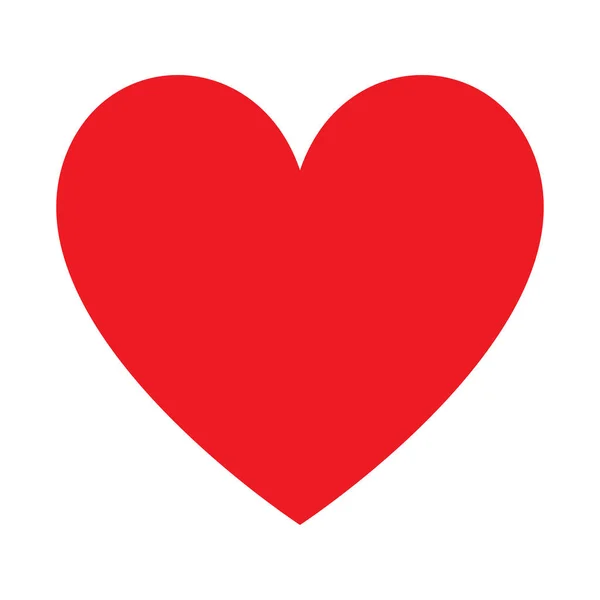 Ilustração Vetorial Símbolo Coração Cor Vermelha Isolado Sobre Fundo Branco — Vetor de Stock