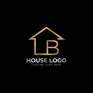 Emlak, ev kirası, emlak acentesi için minimalist harf B lüks ev logosu vektör tasarımı