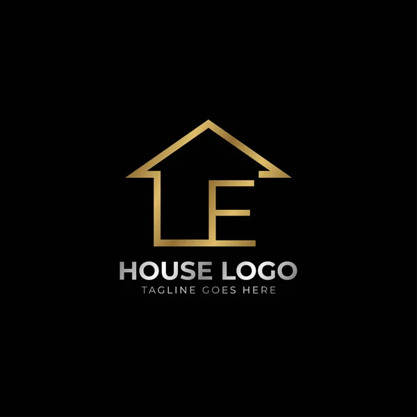 Lettre Minimaliste Design Vectoriel Logo Maison Luxe Pour Immobilier Location — Image vectorielle