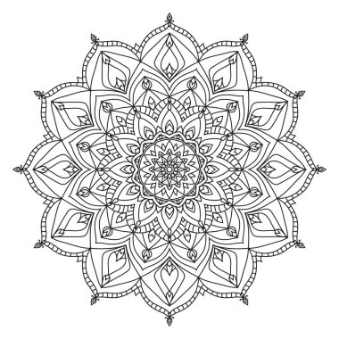 izole edilmiş mandala sanat terapisi dekoratif renklendirme kitabı vektör tasarım elementi