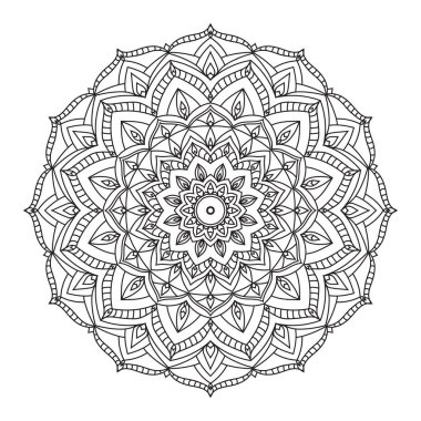 izole edilmiş mandala sanat terapisi dekoratif renklendirme kitabı vektör tasarım elementi