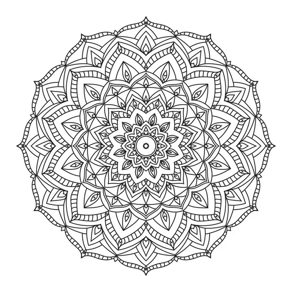 Esquema Aislado Mandala Arte Terapia Redondo Decorativo Libro Para Colorear — Archivo Imágenes Vectoriales