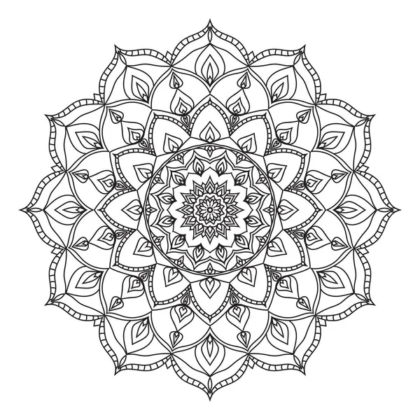 Esquema Aislado Mandala Arte Terapia Redondo Decorativo Libro Para Colorear — Archivo Imágenes Vectoriales