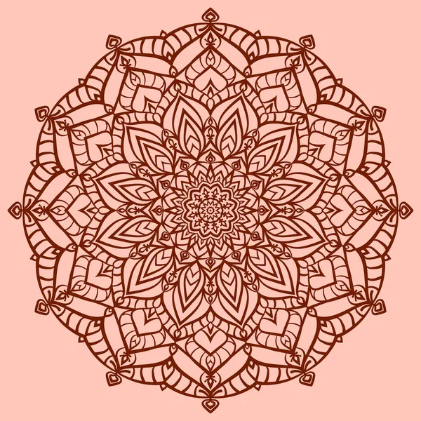 Mandala Vector Arte Abstracto Redondo Trippy Diseño Étnico Para Web — Archivo Imágenes Vectoriales