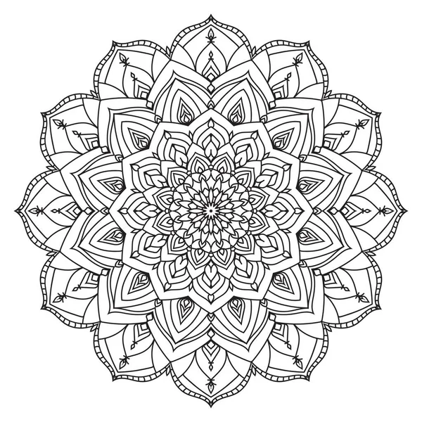 Esquema Aislado Mandala Arte Terapia Redondo Decorativo Libro Para Colorear — Archivo Imágenes Vectoriales