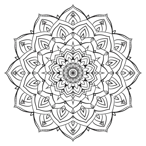 Esquema Aislado Mandala Arte Terapia Redondo Decorativo Libro Para Colorear — Archivo Imágenes Vectoriales