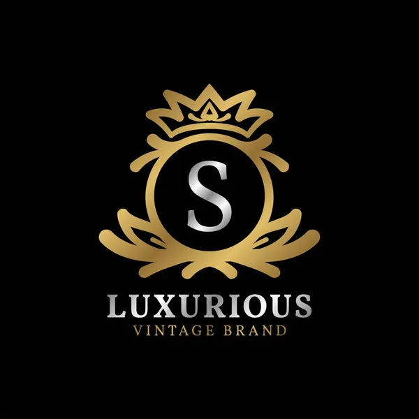 Letter Crown Luxury Crest Beauty Care Salon Spa Fashion Vector — Stock Vector