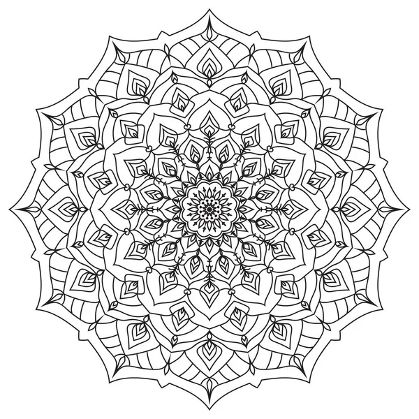 Esquema Aislado Mandala Arte Terapia Redondo Decorativo Libro Para Colorear — Archivo Imágenes Vectoriales