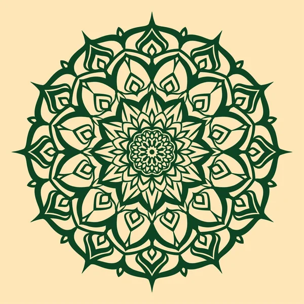 Абстрактное Искусство Mandala Винтажный Цвет Круглое Украшение Веб Печать Векторного — стоковый вектор