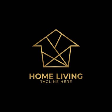 Emlak, inşaat, iç mekan ve dış dekorasyon için minimalist ve zarif ev vektör logosu tasarımı