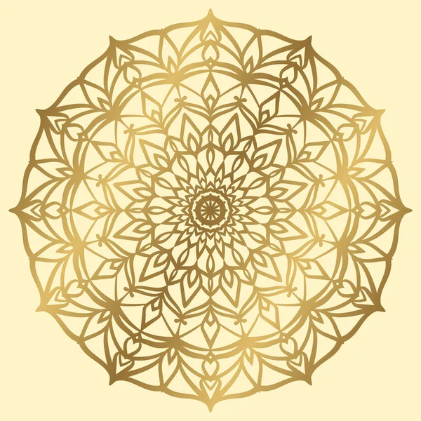 Degradado Oro Mandala Diseño Circular Redondo Decoración Arabesca — Archivo Imágenes Vectoriales