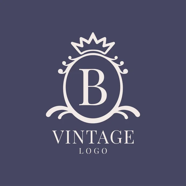 Bokstav Vintage Logo Design För Klassisk Skönhetsprodukt Rustika Varumärke Bröllop — Stock vektor