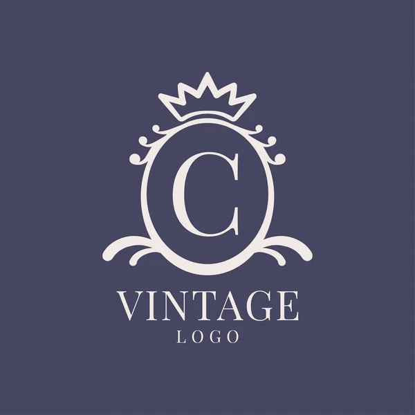 Lettre Design Logo Vintage Pour Produit Beauté Classique Marque Rustique — Image vectorielle