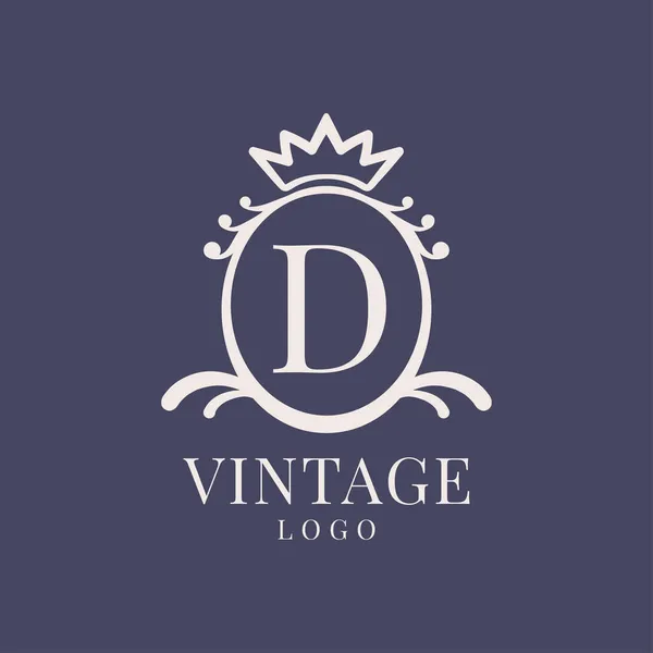 Bokstav Vintage Logo Design För Klassiska Skönhetsprodukt Rustika Varumärke Bröllop — Stock vektor