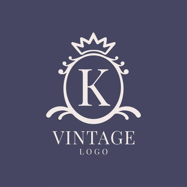 Bokstav Vintage Logo Design För Klassisk Skönhetsprodukt Rustik Märke Bröllop — Stock vektor