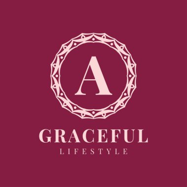 Lüks bir kadın dairesi vektör logosu tasarımı.